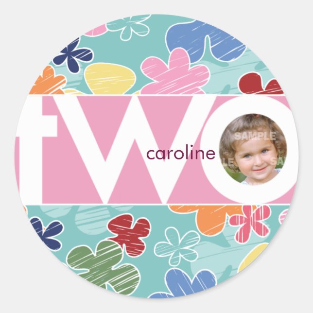 Sketchy Flowers Number Two Sticker (Front)