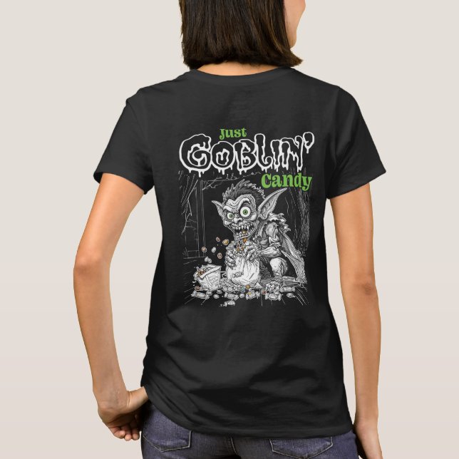Sketchy Just Goblin’ Candy (Dark Items) Front+Back T-Shirt (Back)