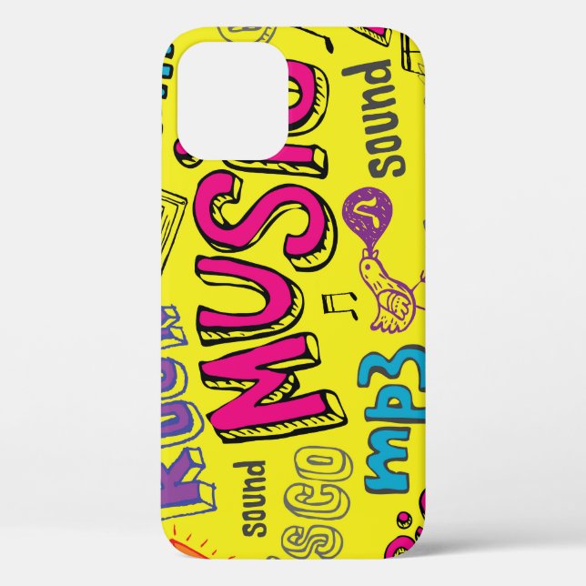 Sketchy Music Doodles Seamless Background Case-Mate iPhone Case (Back)