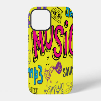 Sketchy Music Doodles Seamless Background iPhone 12 Case