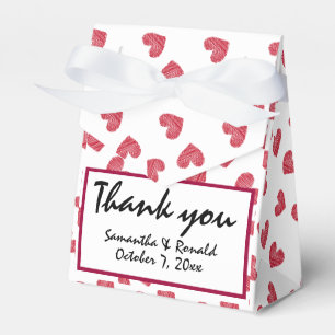 Sketchy Red Heart Wedding Favour Box