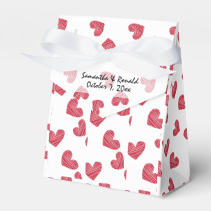 Sketchy Red Heart Wedding Favour Box