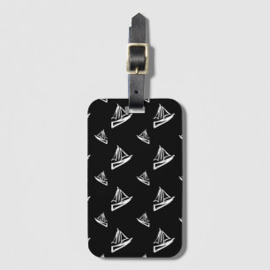 Sketchy Sailboat Pattern Luggage Tag