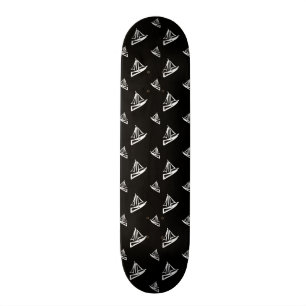 Sketchy Sailboat Pattern Skateboard