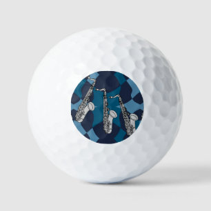Sketchy Saxophone Grey Pattern Golf Balls