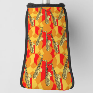 Sketchy Saxophone Grey Pattern Golf Head Cover