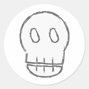 Sketchy Skull Classic Round Sticker