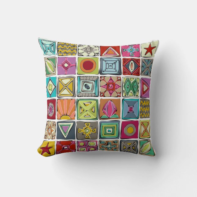 sketchy squares cushion (Front)