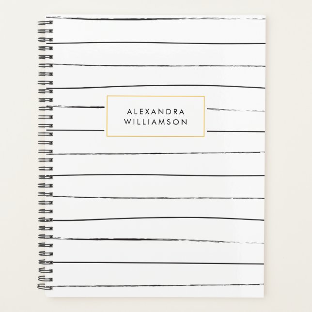 Sketchy Stripes Personalised Planner (Front)