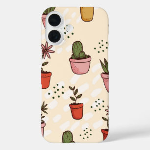 Sketchy Succulents – Cute Hand-Drawn iPhone 16 Case