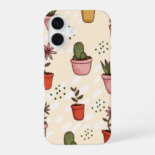 Sketchy Succulents – Cute Hand-Drawn iPhone 16 Case