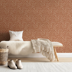 Sketchy Wavy Vines / spiced cider rust Wallpaper