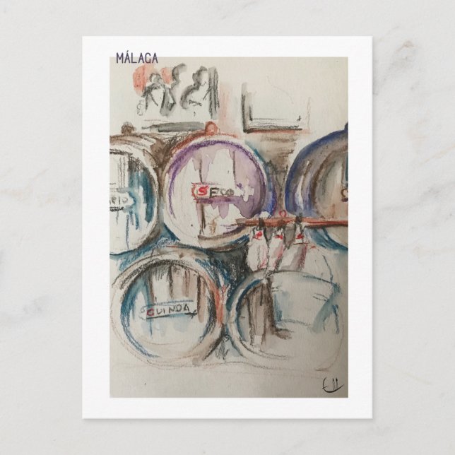 Skethchbook pages. Málaga. casa guardia Postcard (Front)
