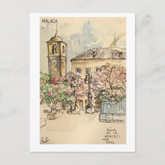 Skethchbook pages. Málaga m9 Postcard (Front)