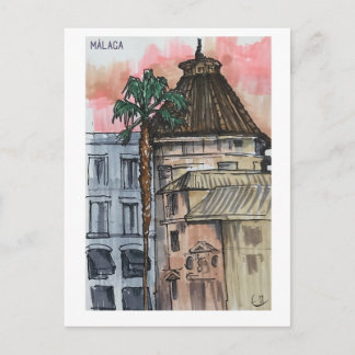 Skethchbook pages. Málaga. Markers Postcard