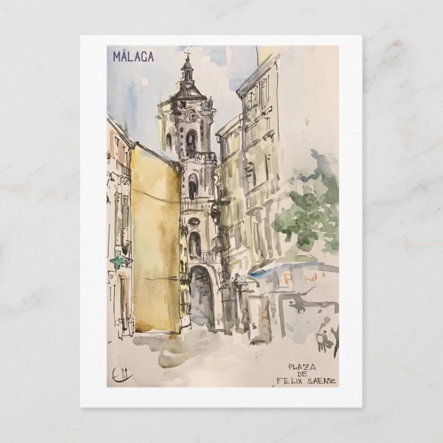 Skethchbook pages. Málaga Postcard (Front)