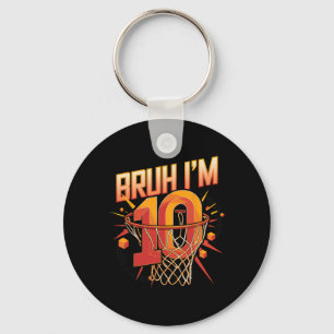 Sketll 10th Birthday Shirt For Boys 10 Year Old Bi Key Ring