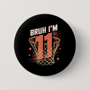 Sketll 11th Birthday Shirt For Boys 11 Year Old Bi 6 Cm Round Badge