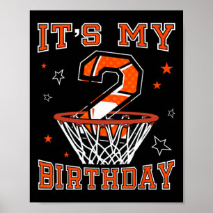 Sketll 2nd Birthday Dunk Gift For 2 Years Old Kids Poster