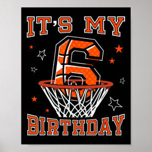 Sketll 6th Birthday Dunk Gift For 6 Years Old Kids Poster