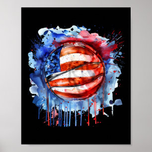 Sketll America Watercolor Sketll Hoop Usa Artwork Poster