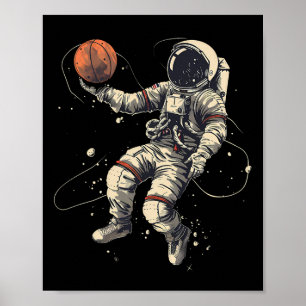 Sketll Artwork Astronaut Lay Up Sketll Player  Poster