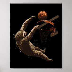 Sketll Artwork Drawing Sketll Lover Sloth Slam Dun Poster