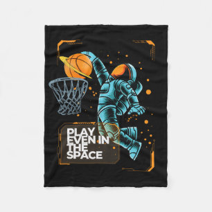 Sketll Astronaut Dunkin Play Sketll Even In Space  Fleece Blanket