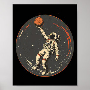 Sketll Astronaut Lay Up Sketll Player Artwork  Poster