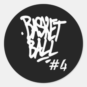 Sketll Athletic Sport Number 4 Classic Round Sticker