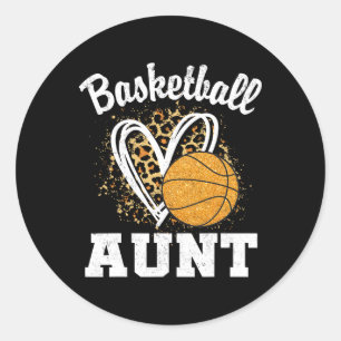 Sketll Aunt Leopard Heart Classic Round Sticker