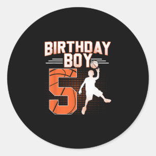 Sketll Birthday Boy 5th Birthday 5 Years Old Birth Classic Round Sticker