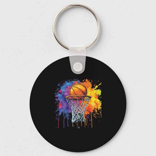 Sketll Colorful Drip Graphic 1  Key Ring (Front)