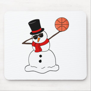 Sketll Dabbing Snowman Light Christmas Sketll Play Mouse Pad