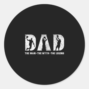 Sketll Dad The Man The Myth The Legend Father's Da Classic Round Sticker