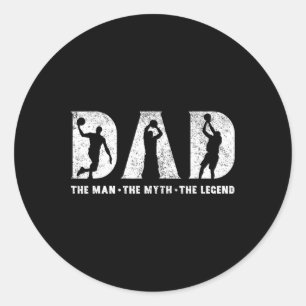Sketll Dad The Man The Myth The Legend Father's Da Classic Round Sticker