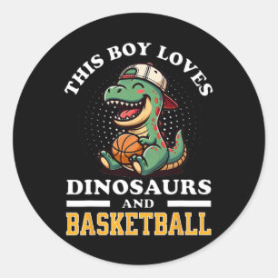 Sketll Dinosaur T Rex Player Men Kids Boys Teens Y Classic Round Sticker