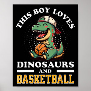 Sketll Dinosaur T Rex Player Men Kids Boys Teens Y Poster