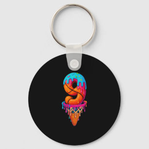 Sketll Drip 9 Year Old Ice Cream Drip 9th Birthday Key Ring