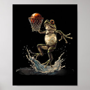 Sketll Frog Drawing Sketll Hoop Slam Dunk Artwork Poster