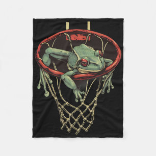 Sketll Frog Sketll Hoop Bll Player Artwork Drawing Fleece Blanket