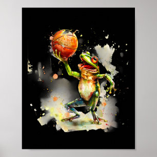 Sketll Frog Sketll Lover Toad Artwork Watercolor Poster