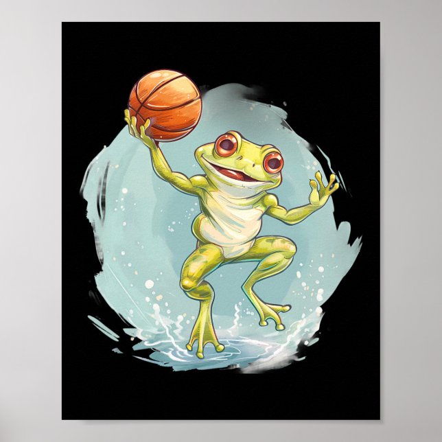 Sketll Frog Toad Artwork Sketll Lover Drawing  Poster (Front)