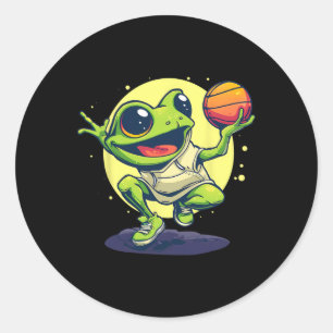 Sketll Frog Toad Sketll Player Animal Art Drawing Classic Round Sticker
