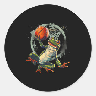 Sketll Frog Toad Slam Dunk Artwork Sketll Hoop Classic Round Sticker