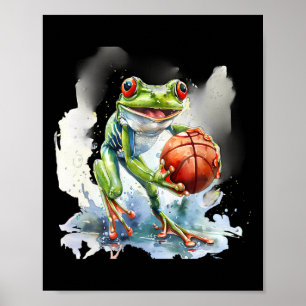 Sketll Frog Toad Watercolor Artwork Sketll Lover Poster