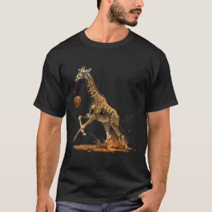 Sketll Giraffe Animal Art Drawing Sketll Lover T-Shirt