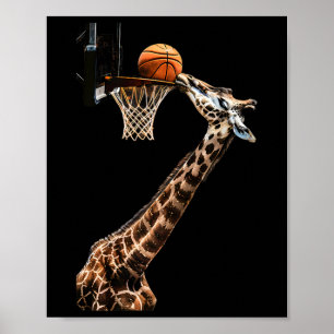 Sketll Giraffe Animal Art Sketll Lover Slam Dunk Poster