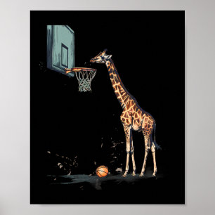 Sketll Giraffe Sketll Hoop Artwork Slam Dunk Poster