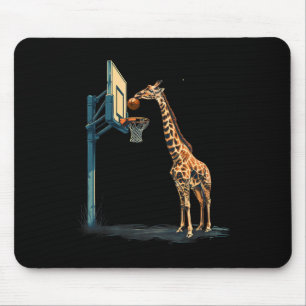Sketll Giraffe Slam Dunk Sketll Hoop Artwork Mouse Pad